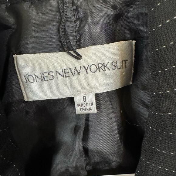 Jones New York Suit Black Striped Two-Button Blazer Size 8 - Picture 4 of 6